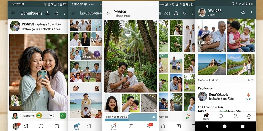 Tampilan antarmuka DEWI288 saat membuat kolase foto.