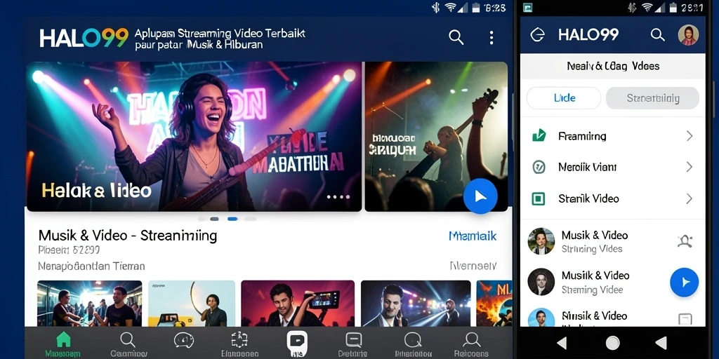 Interface HALO99 yang menarik untuk streaming video secara langsung.