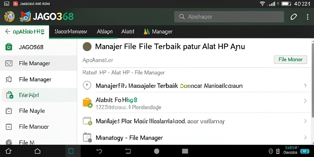 Tampilan antarmuka aplikasi JAGO368 yang sederhana dan efisien.