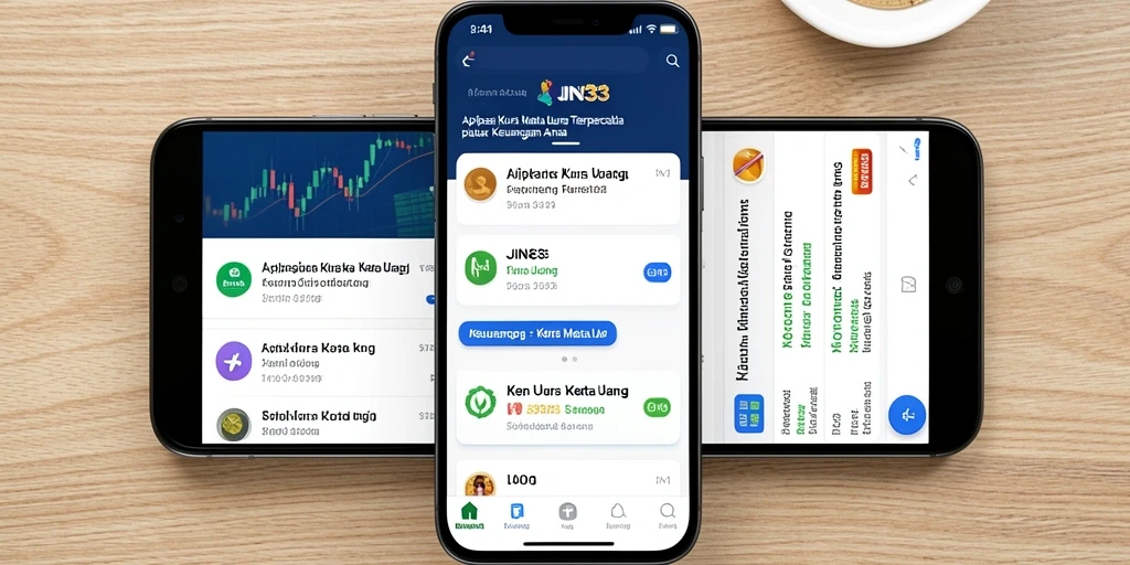 Antarmuka aplikasi JIN33 menampilkan kurs mata uang terbaru dengan jelas.