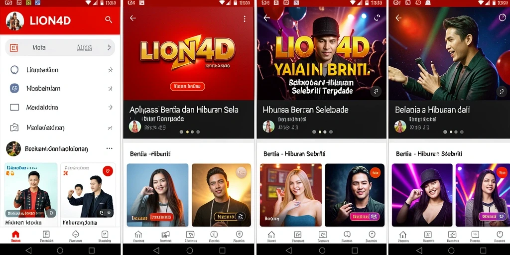 Antarmuka LION4D menampilkan berita selebriti terbaru yang menarik.