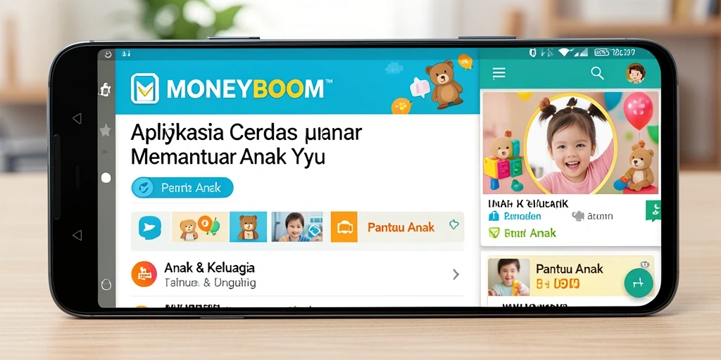 Tampilan antarmuka MONEYBOOM untuk memantau anak.