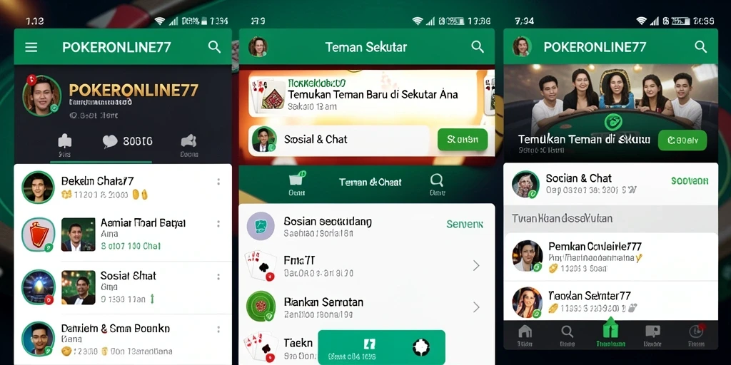 Tampilan antarmuka pengguna POKERONLINE77 yang menarik dan fungsional.