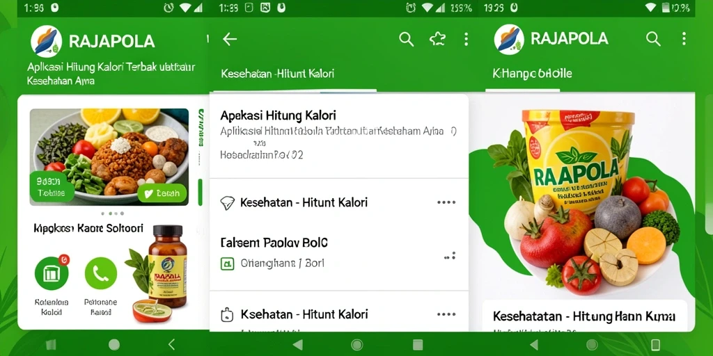 Tampilan antarmuka RAJAPOLA yang intuitif untuk Hitung Kalori.