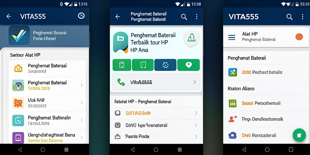 Antarmuka VITA555 yang sederhana dan intuitif untuk penghemat baterai.