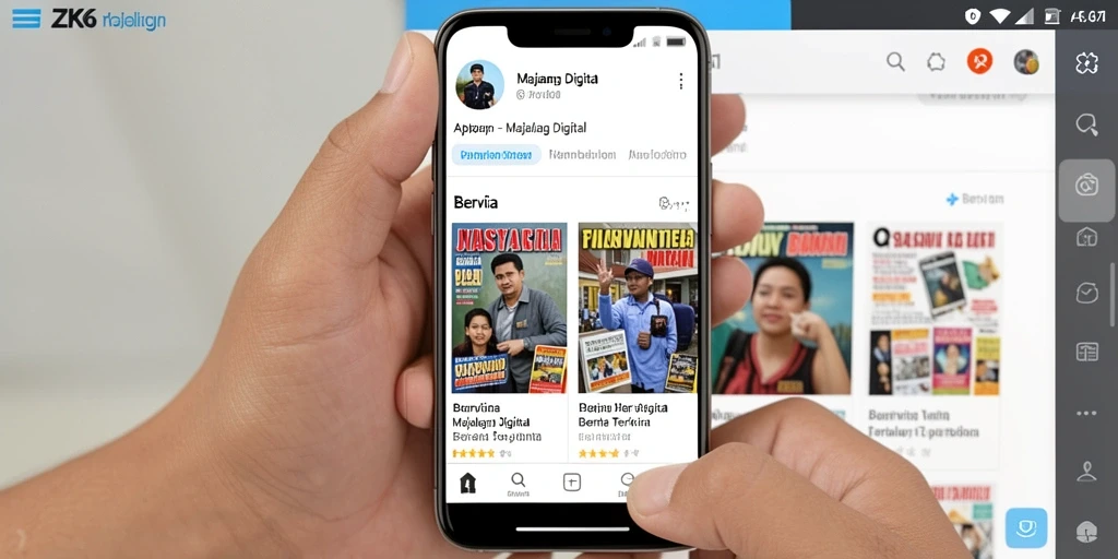 Tampilan antarmuka aplikasi ZK6 untuk Majalah Digital.
